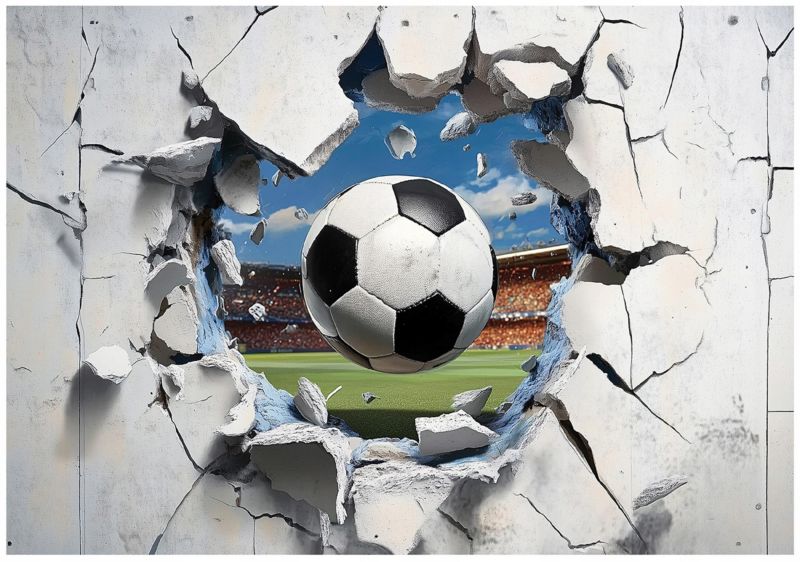 Tapeta Dziecięca WALLARENA 350x250 cm Fototapeta Dla Dzieci Piłka Nożna Dekoracja Ścienna 1 szt.