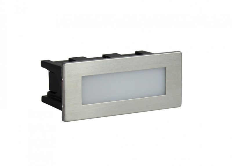 Oprawa zewnętrzna wpuszczana SU-MA Mur srebrna LED 1.5W 3000K 64lm IP65 wym: 5,3 x 12,3 x 6,1 cm - 1 szt.