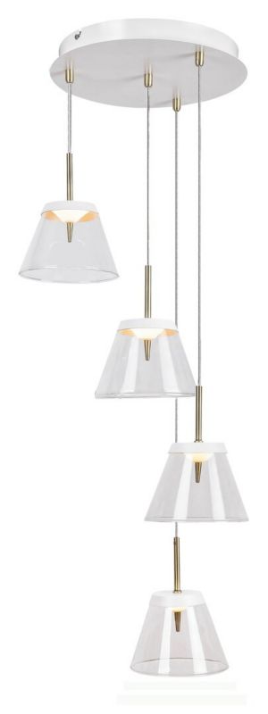 Lampa wisząca Rabalux Aviana biało-przezroczysty wym: 149 x 39 x 39 cm wbudowany LED 24W 1 szt.