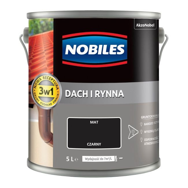 Emalia Nobiles Dach i Rynna czarna 5 l