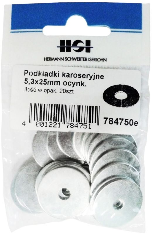 Podkładki karoseryjne ocynkowane M5 x 25 mm 20 szt.