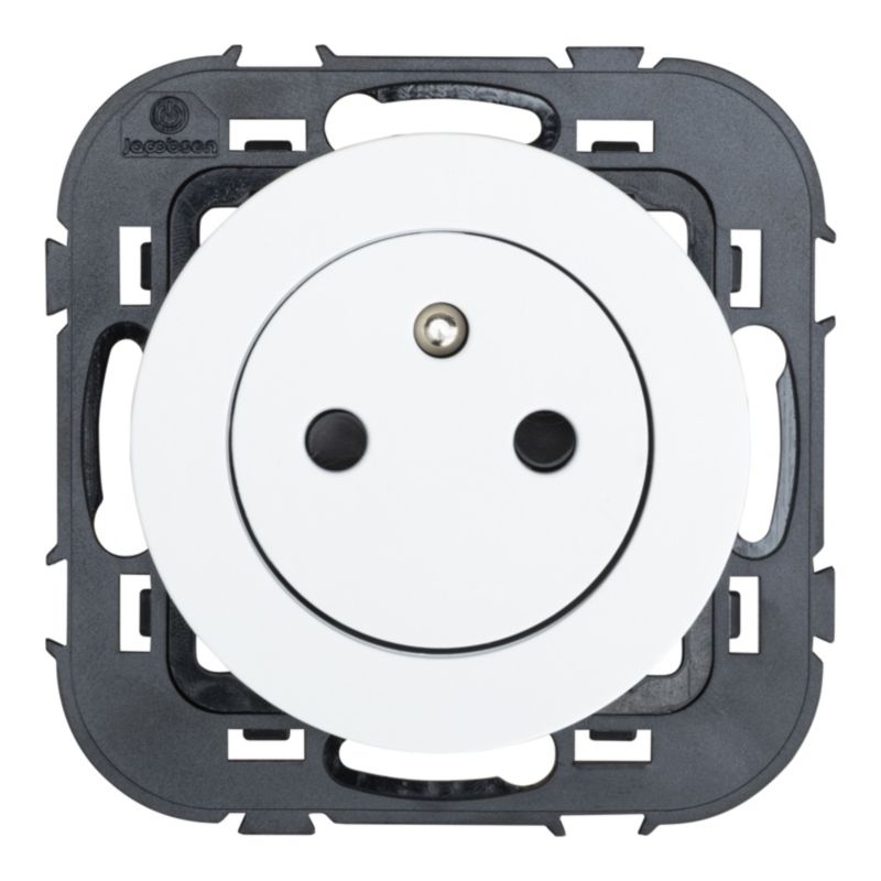 Gniazdo pojedyncze Jacobsen Espen z uziemieniem białe