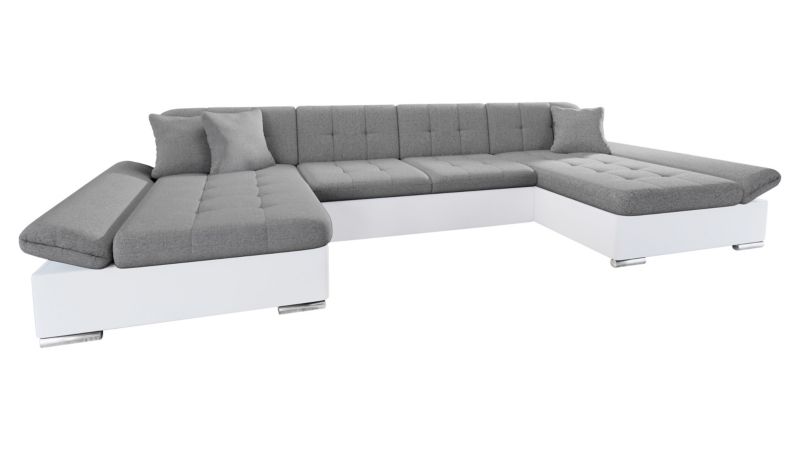 Narożnik z funkcją spania MIRJAN 24 Alia biała ekoskóra/szary 1 szt.