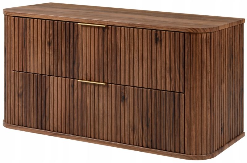 Szafka pod umywalkę Furnidea 100 cm dąb orzech ryflowana Glamour 1 szt.