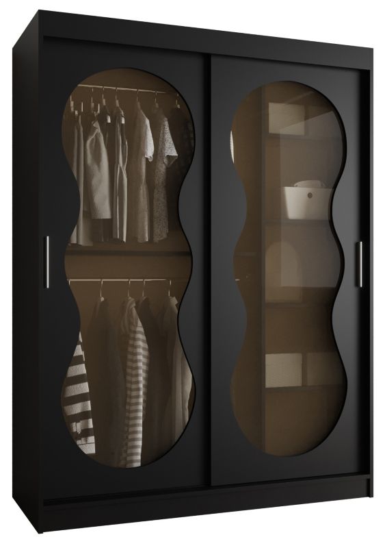 Szafa przesuwna z lustrem Garderoba Abiks BAHRAJN 3 150 czarny 1 szt.