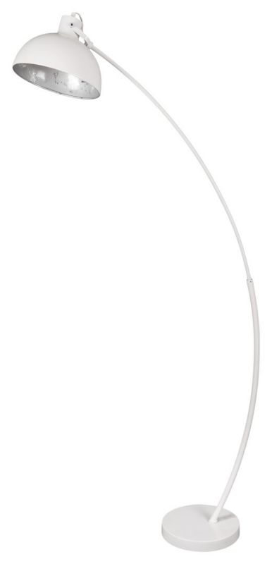 Lampa podłogowa stojąca Rabalux Otto biała ze srebrnym środkiem łukowa 1 x E27 x 20W wym: 158 x 78 x 25 cm - 1 szt.