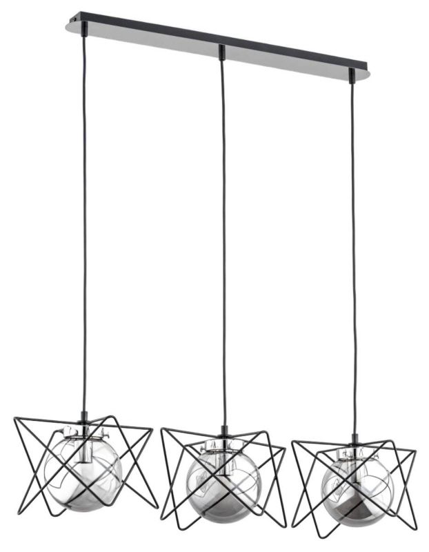 Lampa sufitowa Alfa Sagito czarna-chromowana wym: 90 x 85 x 20 cm 3xE14 x 40W 1 szt.