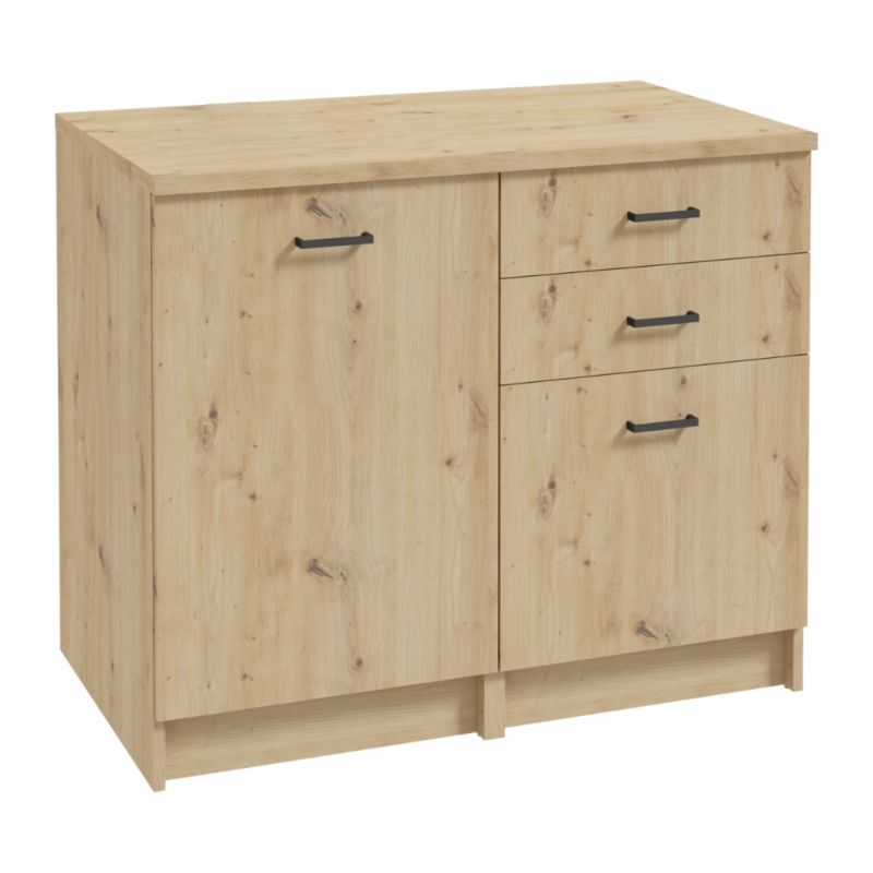 Zestaw Szafek Kuchennych Stamar 100 x 60 cm Dąb Artisan Szuflady Półka + Blat