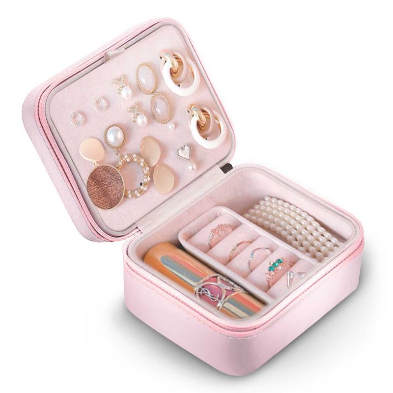 Szkatułka na biżuterię Massido MS-702 kuferek pudełko elegancki organizer różowy 1szt.