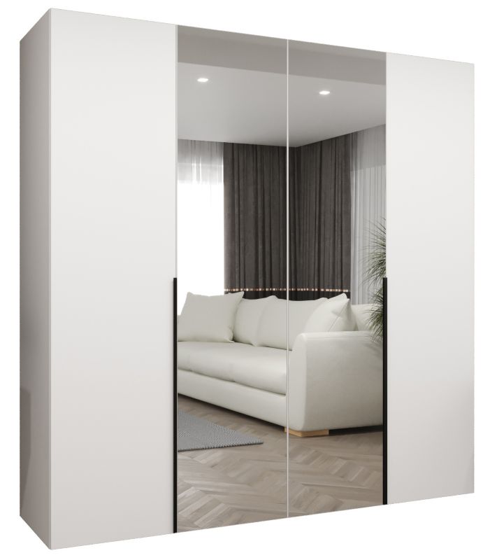 Szafa uchylna otwierana ALICANTE 2 200 wys 202 cm Biały + Czarny 1 szt