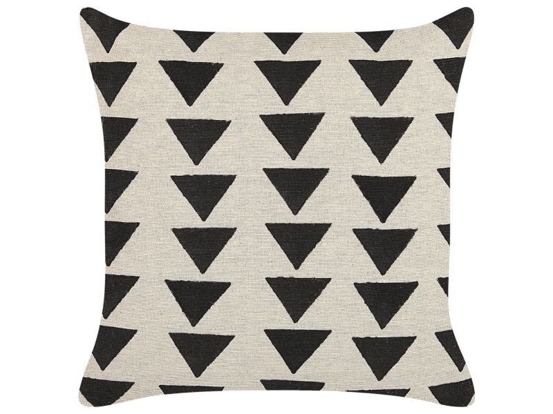 Poduszka dekoracyjna Cercis Bawełna 45 x 45 cm Geometryczny Druk blokowy Beżowy 1 szt.
