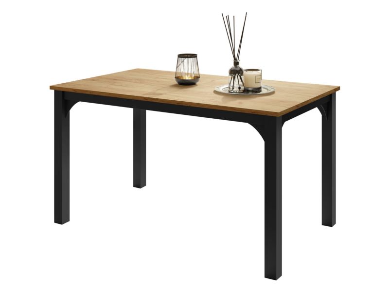 Stół rozkładany MIRJAN 24 Focus 140 czarny/dąb craft złoty 1 szt.