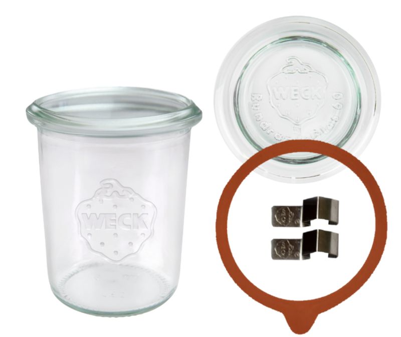 Słoik MODO24 Weck 160 ml fi 60 mold z wiekiem szklanym gumką i zapinkami 1 kpl.