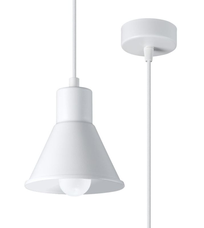 Lampa sufitowa wisząca Sollux Lighting Taleja 5684 biała szerokość 14 cm 1xE27 x 60W 1 szt.