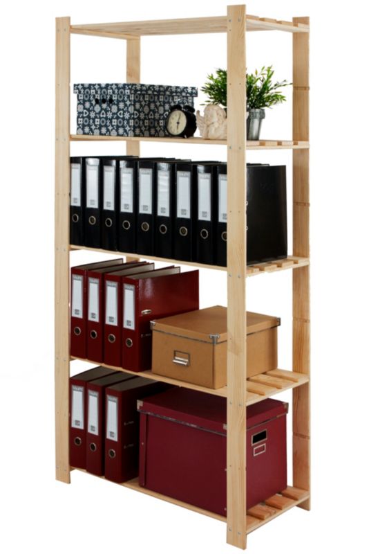 Regał drewniany MODO24 naturalne drewno duży 170 cm eko do książek i zabawek 1 szt.