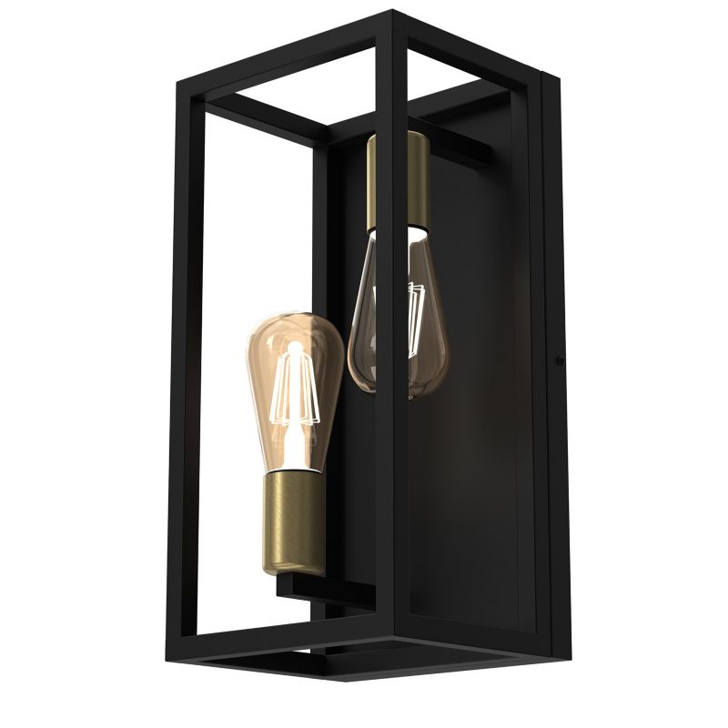 Kinkiet ścienny Luminex Frame czarny mat-mosiądz antyczny - patyna 2 x E27 x 15W IP20 wym: 40 x 20 x 17 cm - 1 szt.