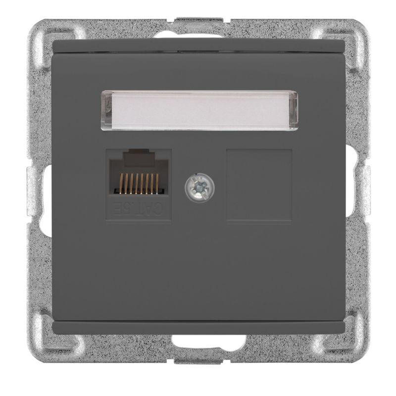 Gniazdo pojedyncze Polmark Verona bazalt RJ45