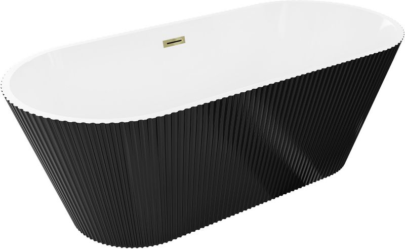 Wanna wolnostojąca Mexen Yara biało-czarna 170x75 cm .- 52861707575-50 1 szt.