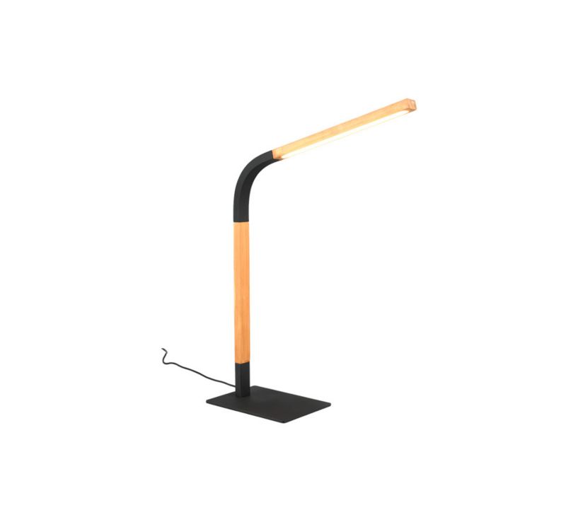 Lampa biurkowa Trio Norris jasne drewno-czarna LED 7W 3000K 950lm drewniana IP20 wym: 73.5 x 18 cm drewno - 1 szt.