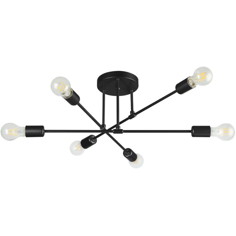 Żyrandol LED MasterLED Eliot 6x E27 70 cm lampa sufitowa loft czarny 1 szt.