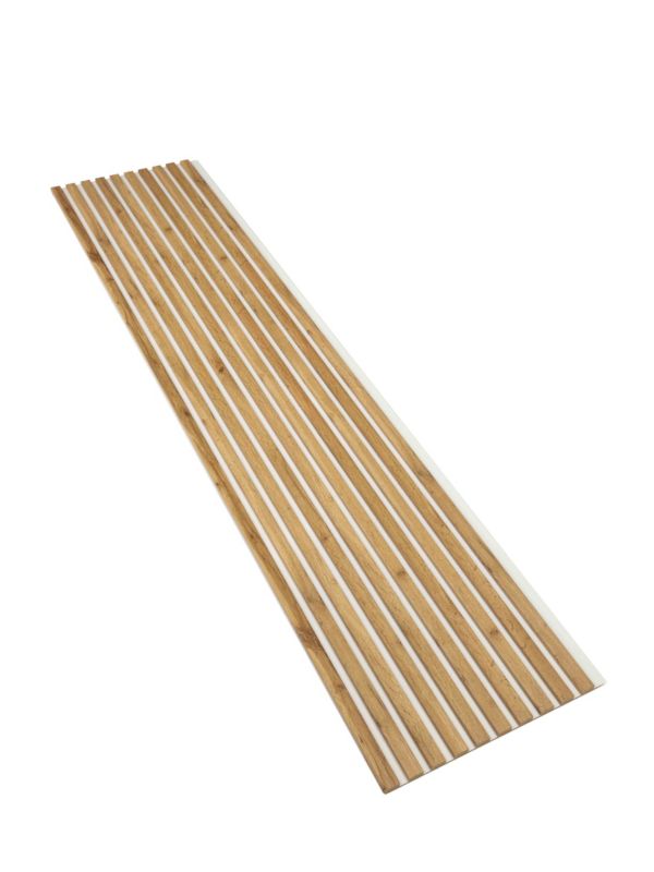 Lamele na Białej Płycie Ścienne SunWood Panel Dekoracyjny Dąb Wotan 275x46cm 1 szt.