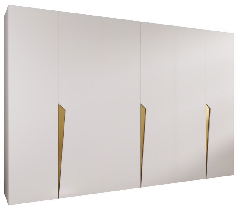 Szafa uchylna otwierana Abiks PIANO 1 300 (3x100) wys 202 cm Biały + Złoty 1 szt