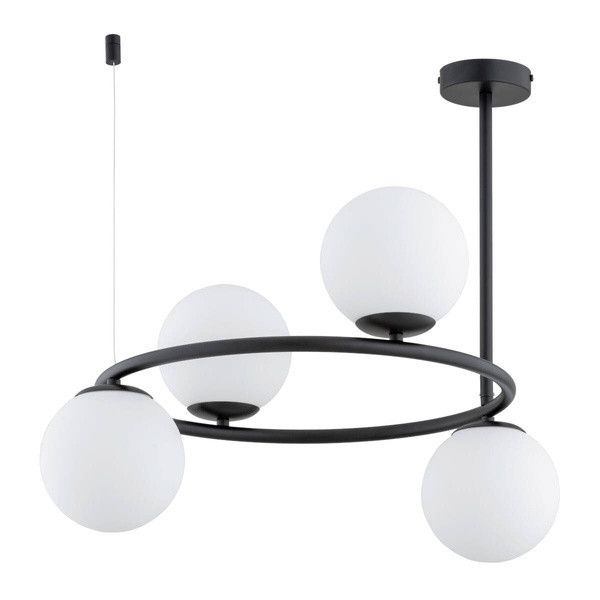 Lampa sufitowa wisząca Alfa Ringo 2561 czarna minimalistyczna 4xE14 x 10W 1 szt.