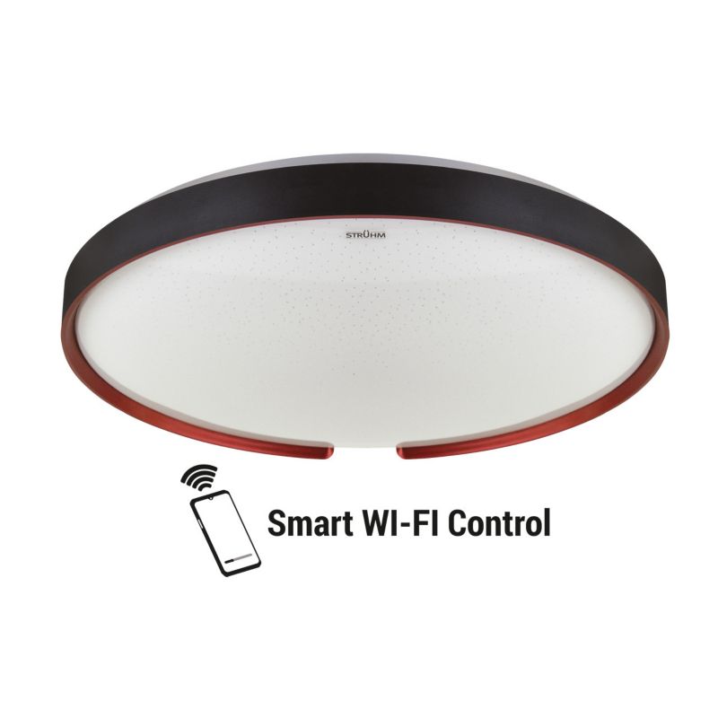 Plafon Struhm Esperanto czarno-biały LED 48W 3000K-6500K 3400lm łazienkowy IP44 wym: 8 x 49 x 49 cm tworzywo sztuczne - 1 szt.