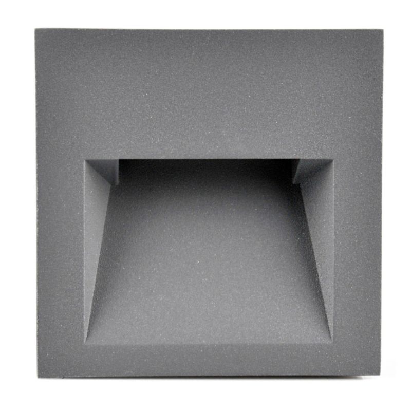 Oprawa zewnętrzna wpuszczana Polux Schodowa grafitowa LED 3W 4000K 55lm IP44 wym: 9 x 9 x 4,3 cm - 1 szt.