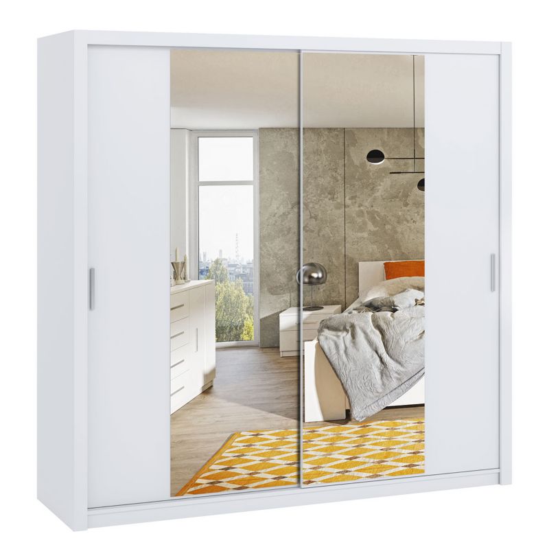 Szafa przesuwna z lustrem MIRJAN 24 Bono SZ220 biały 1 szt.