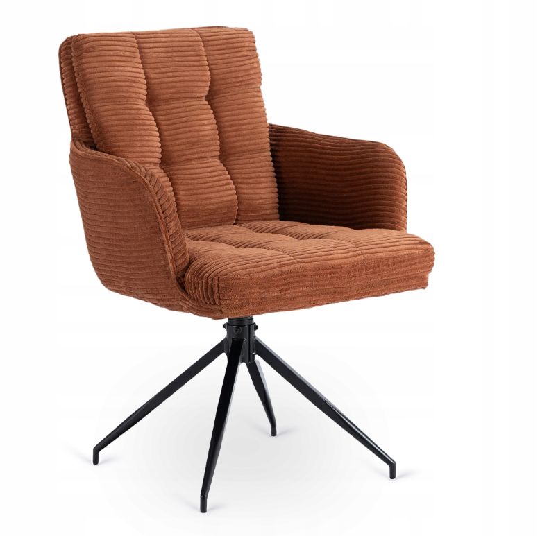 Krzesło Mebel Elite AKITA Obrotowe Tapicerowane Kuchenne Do Jadalni Salonu Rudy 1 szt