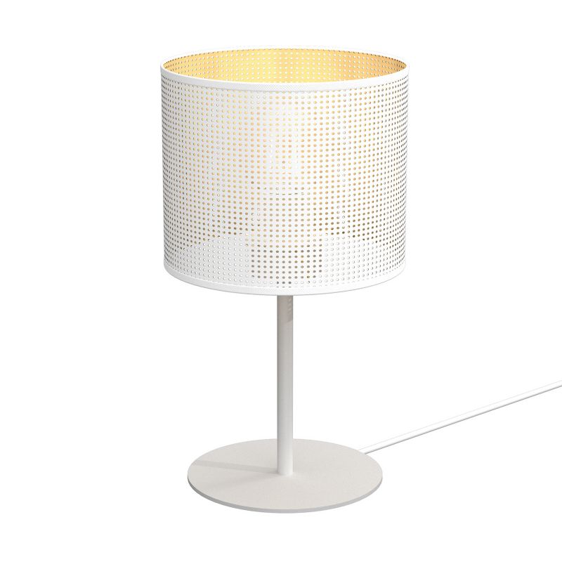 Lampa stołowa Luminex Loft Shade biały mat-złota 1 x E27 x 15W IP20 wym: 34 x 18 x 18 cm metal - 1 szt.