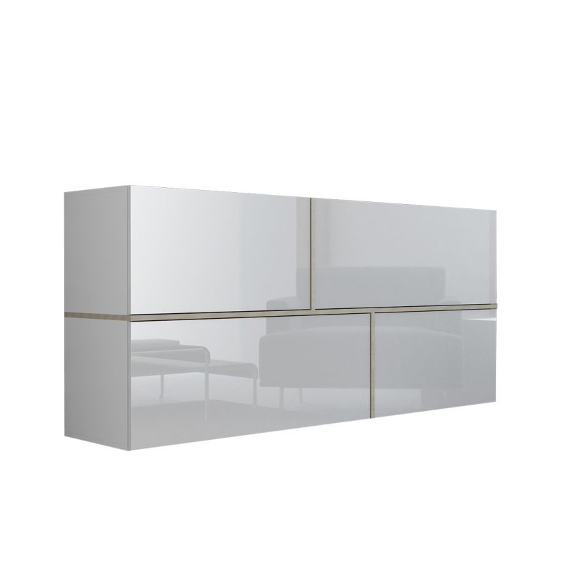 Komoda MIRJAN 24 Goya biały polysk + dąb sonoma 1 szt.