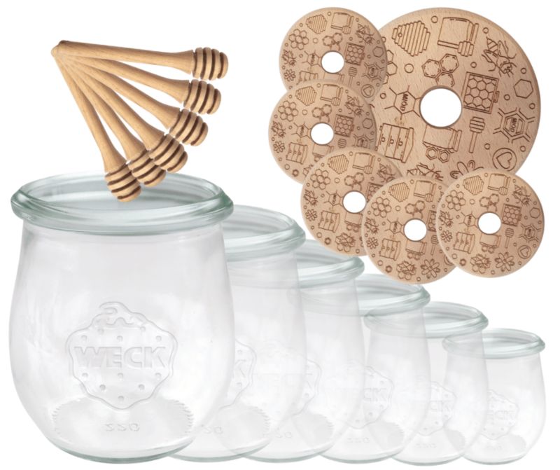 Słoiki do miodu MODO24 Weck 220 ml fi 60 tulip nabieraki W4 6 kpl.