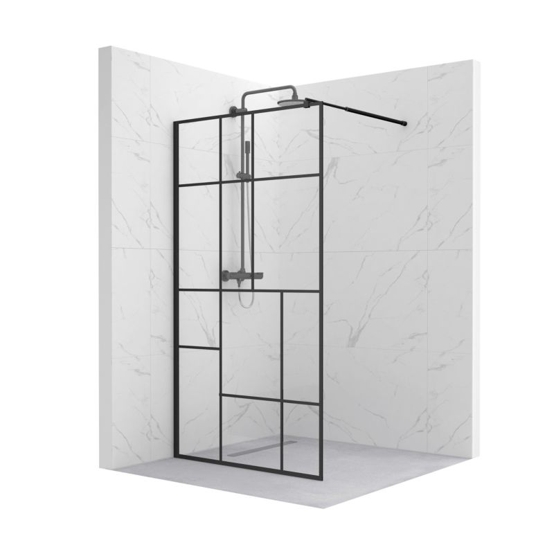 Ścianka prysznicowa SEVANTE LASCAR 70x195 Walk-In czarna 1 szt.