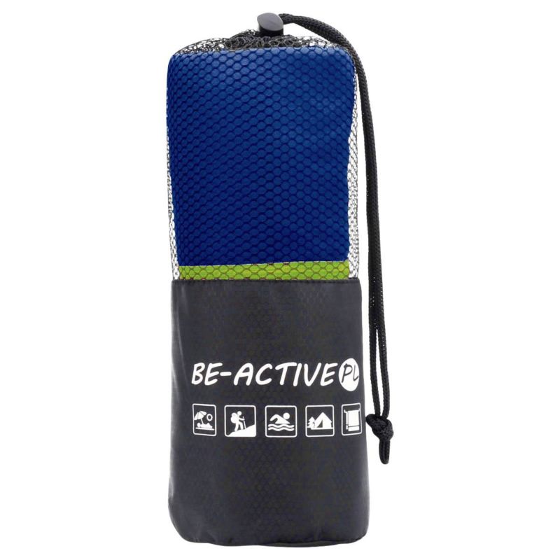 Ręcznik Be-active.pl szybkoschnący sportowy z mikrofibry 130x80 granatowo-limonkowy 1szt