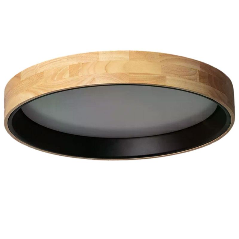 Plafon sufitowy Abruzzo Naturale jasne drewno-czarny LED 31W 3000K-6000K 2700lm IP20 wym: 9,5 x 57 x 57 cm drewno - 1 szt.