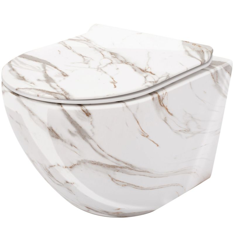 Misa Wc Podwieszana Ceramimczna Rea Carlos Duroplast/Slim/Zm Lava Shiny Szary 49,5X37X32Cm 1 Szt