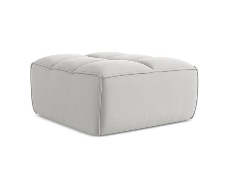 Pufa LaMiaSofa BELLUNO z tkaniny welwetowej 80x93 cm srebrny 1 szt.