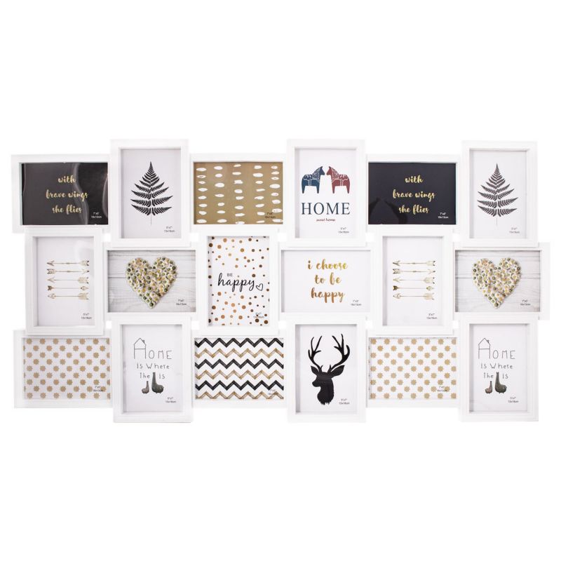 Ramka na zdjęcia Springos multiramka na 18 zdjęć 13x18 biała 1 szt.