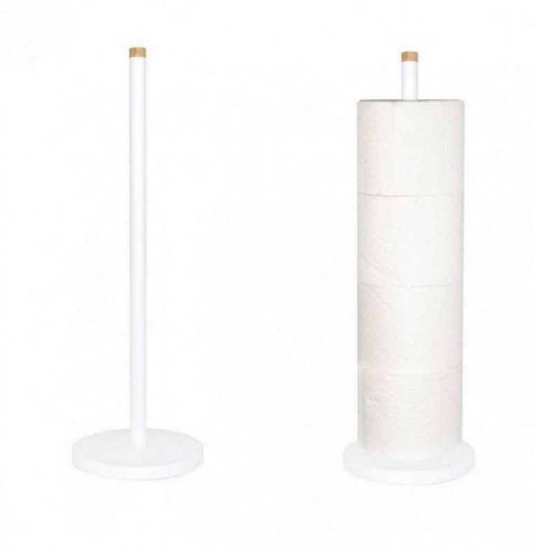 Stojak na papier toaletowy Yoka Home ręcznik kuchenny biały bambus - 1 szt.