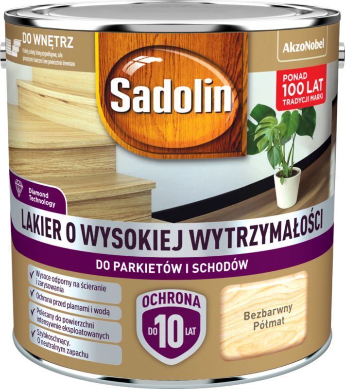 Lakier profesjonalny do parkietów Sadolin półmat 2,5 l
