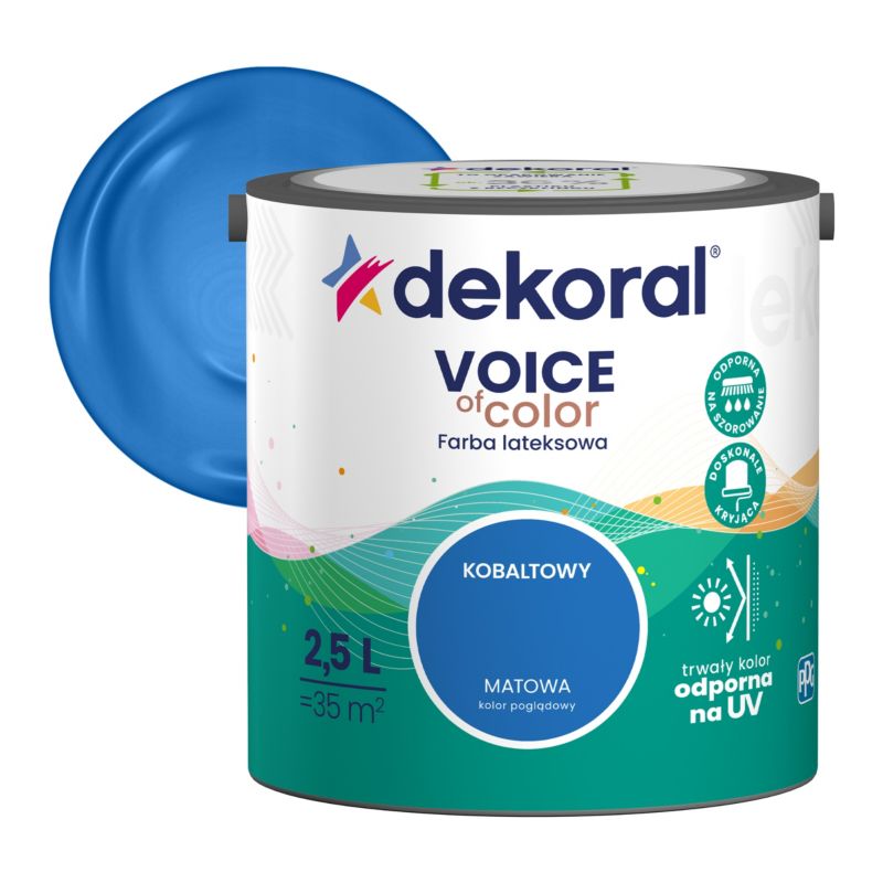 Farba kolorowa Dekoral Voice of Color kobaltowy 2,5 l