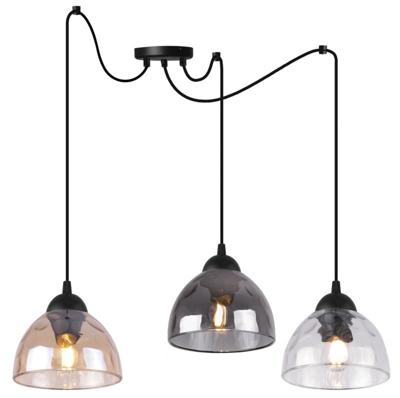 Lampa sufitowa wisząca Light Home LH Pająk Venice 3x E27 60W klosz mieszany 1szt.