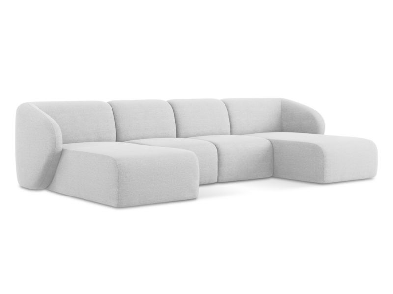 Sofa panoramiczna LaMiaSofa CERVO z tkaniny bouclé 370x170 cm srebrny 1 szt.