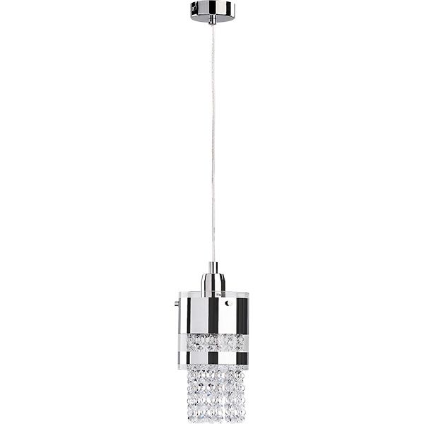 Lampa sufitowa wisząca Alfa Bruno 2218 chromowana-srebrna kryształowa 1xE27 x 60W 1 szt.