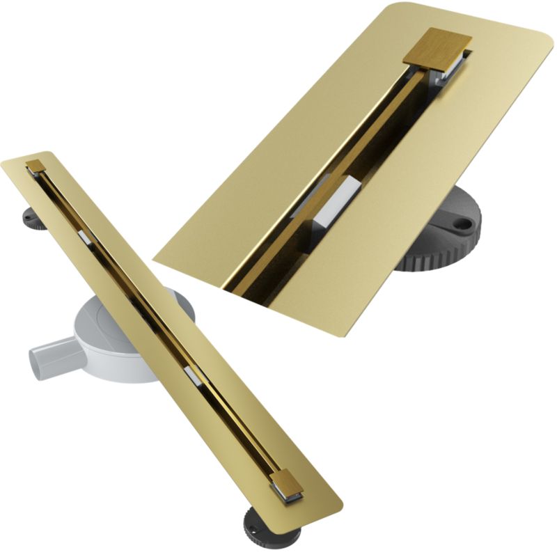 Odpływ Liniowy Pod Płytkę 70cm Granitan Luno Złoty Stal 2w1 Prysznic Brodzik Syfon 1szt.