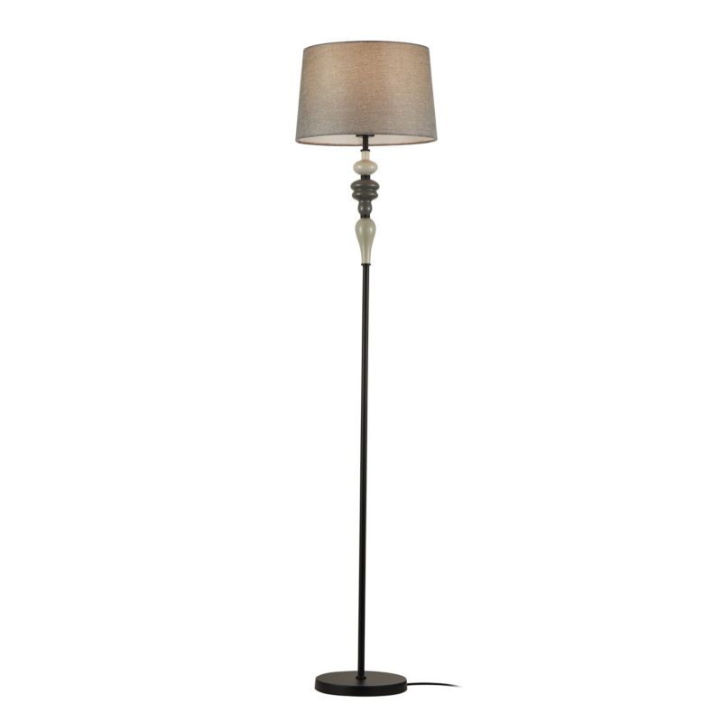 Lampa podłogowa stojąca Italux Nerom czarny matowa-szara 1 x E27 x 60W wym: 157 x 34 x 34 cm - 1 szt.