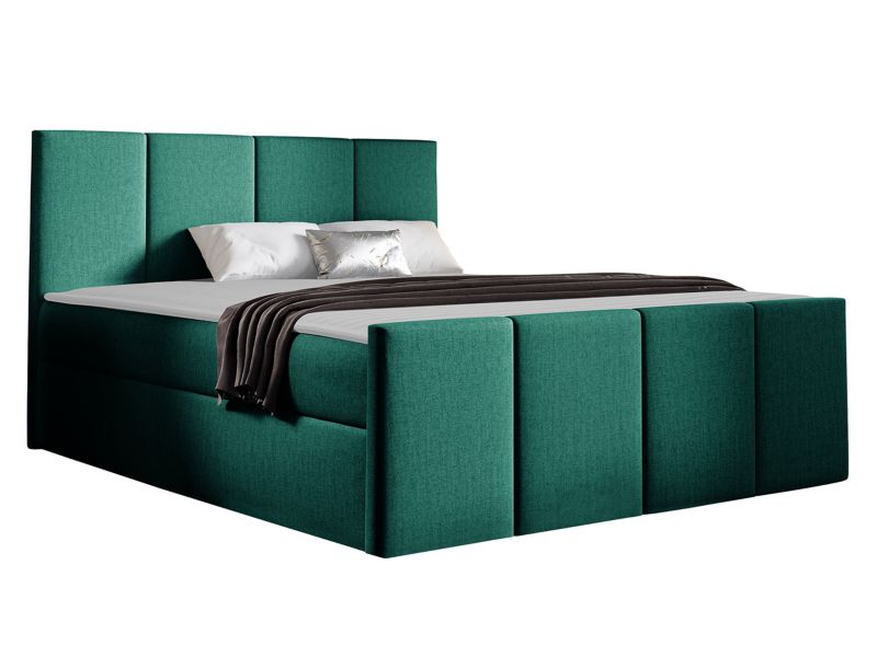 Łóżko kontynentalne MIRJAN 24 Lars 140x200 butelkowa zieleń 1 szt.