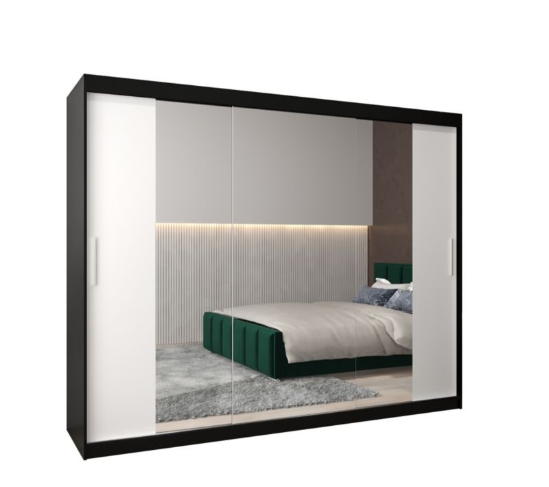 Szafa przesuwna Garderoba Abiks Tokyo 2 250 czarny + biały 1 szt.